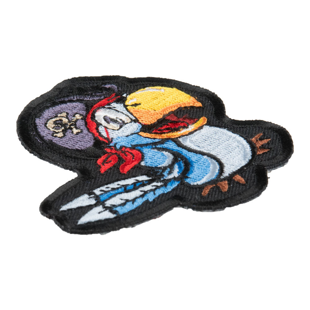 Pirate Bird Blue Parrot Patch, Parrot &amp; Animal Patches — detail view 2