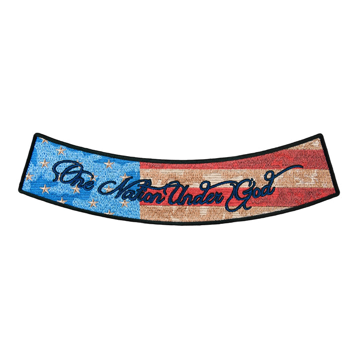 One Nation Under God US Flag Rocker Patch, Large Size — product image