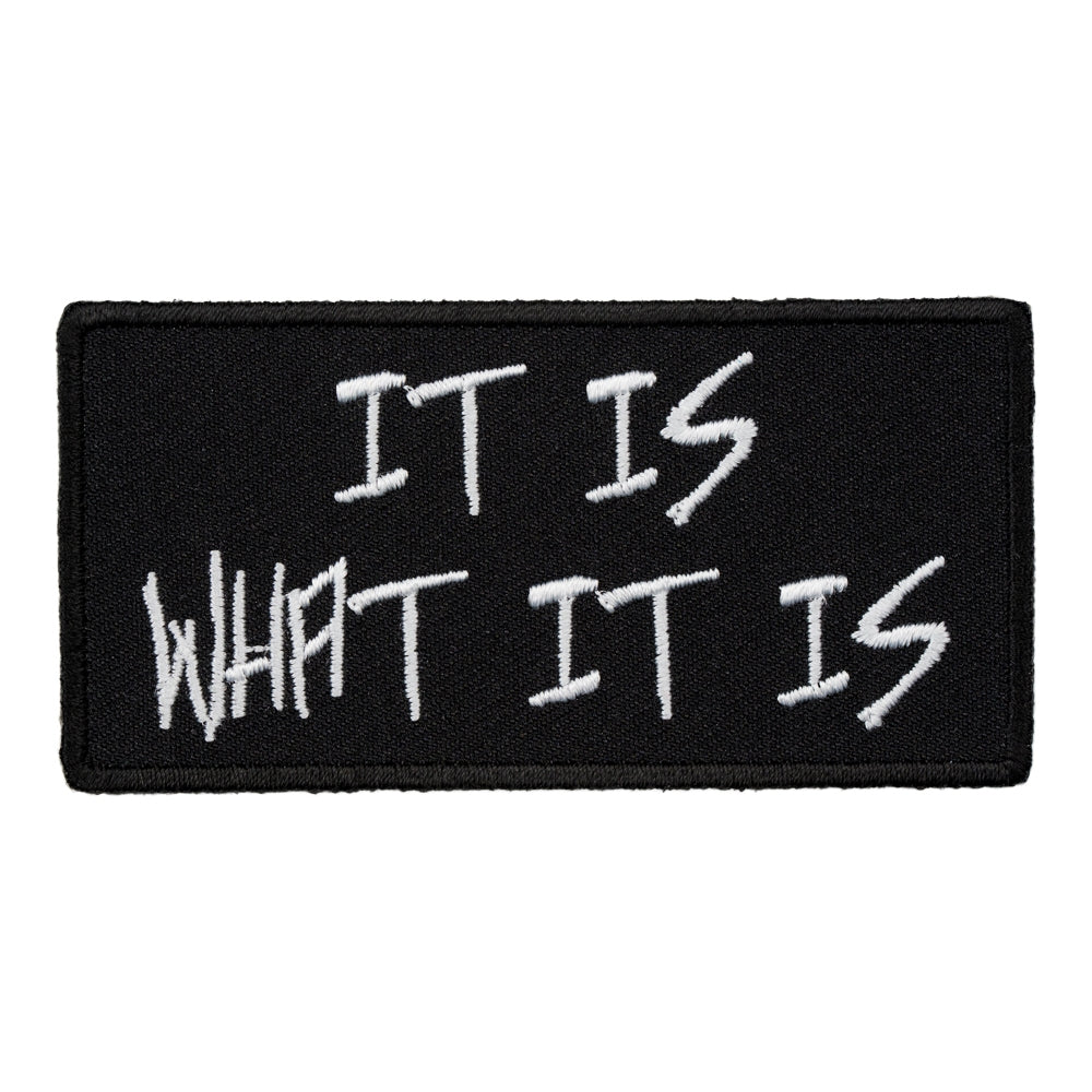 It Is What It Is Black &amp; White Patch, Sayings Patches — product image