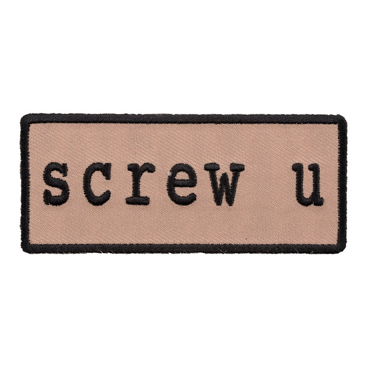 Screw U Black &amp; Tan Patch, Funny Patches — product image
