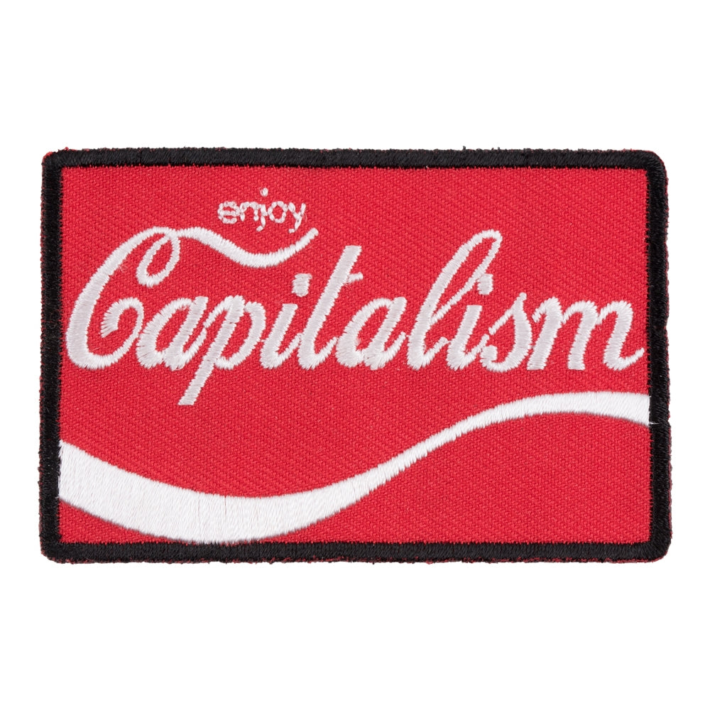Enjoy Capitalism Red & White Patch, Political Patches — product image