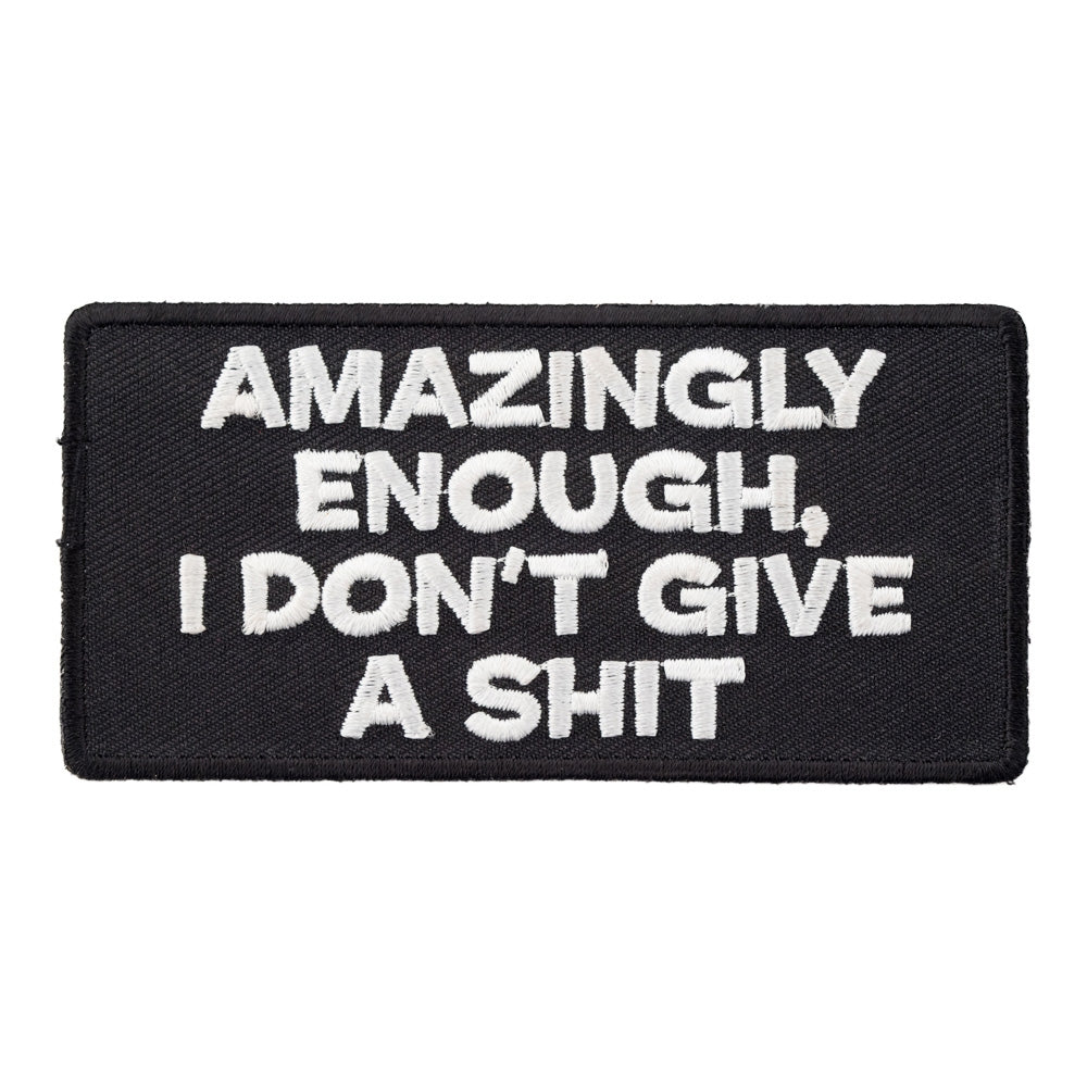 Amazingly I Don't Give A Shit Patch, Funny Patches — product image