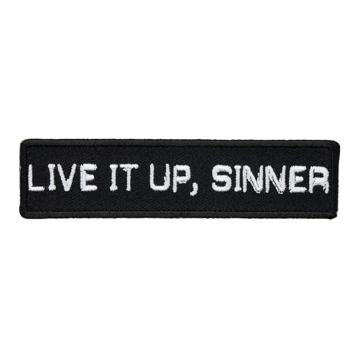 Live It Up Sinner Black &amp; White Patch, Funny Patches — product image