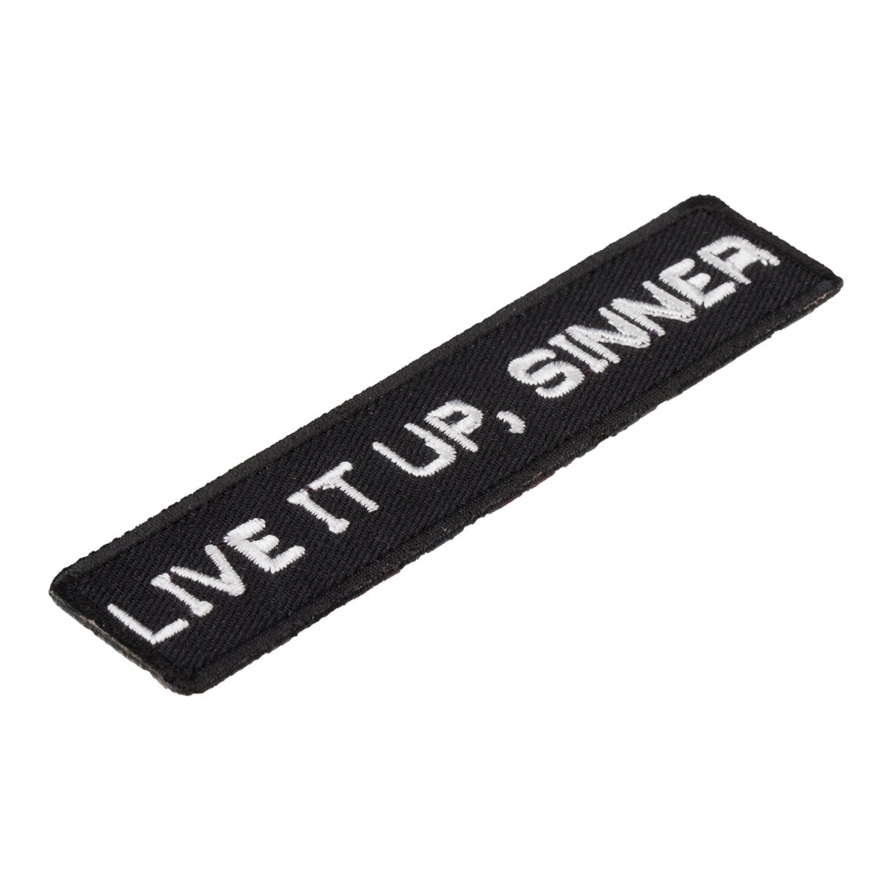 Live It Up Sinner Black &amp; White Patch, Funny Patches — detail view 2