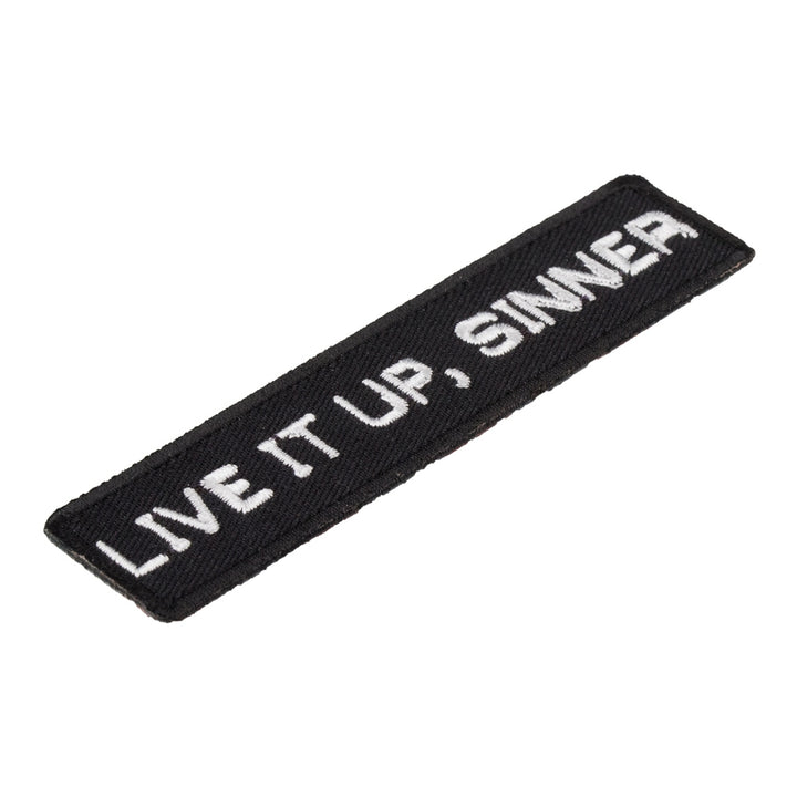Live It Up Sinner Black &amp; White Patch, Funny Patches — detail view 2