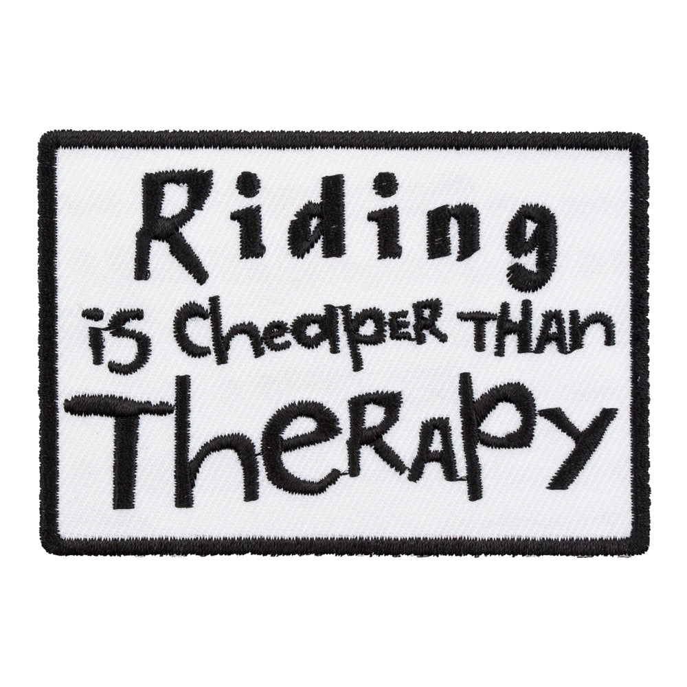 Riding Is Cheaper Than Therapy Patch, Biker Patches — product image