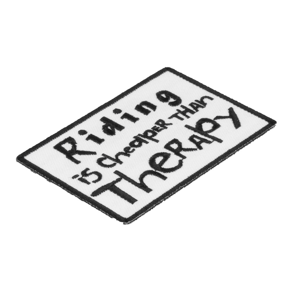 Riding Is Cheaper Than Therapy Patch, Biker Patches — detail view 1