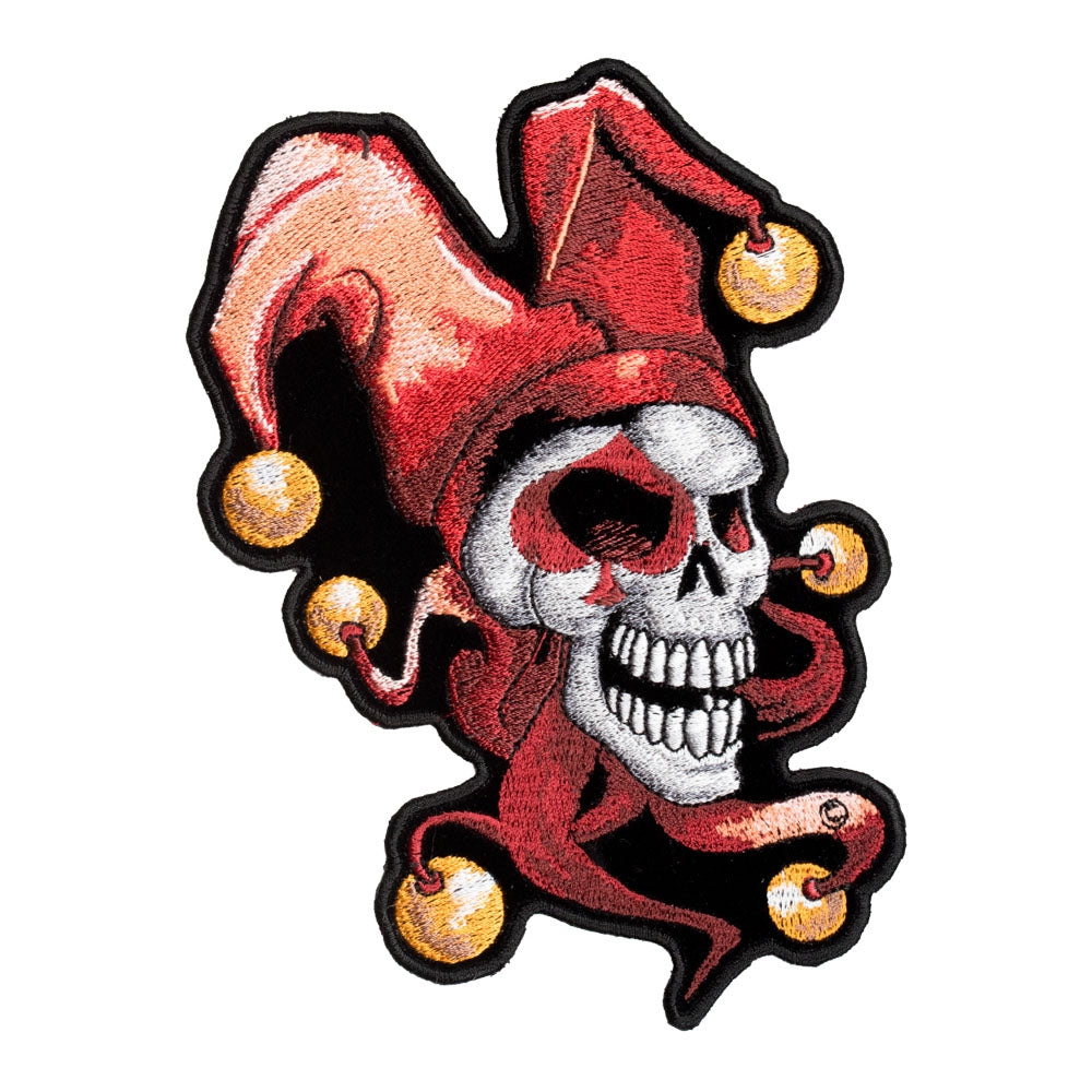 Joker Face With Red Jester Hat Patch, Medium Size — product image