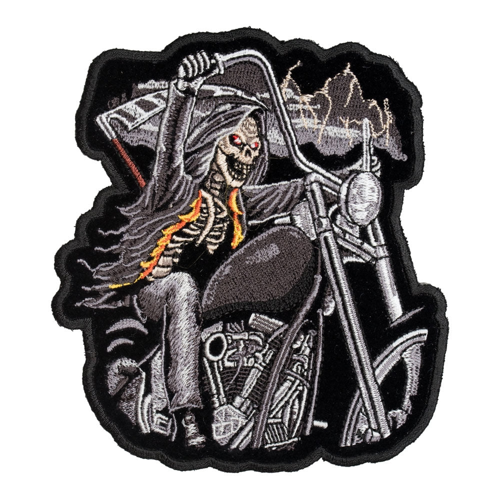Grim Reaper On A Motorcycle Patch, Small Size — product image
