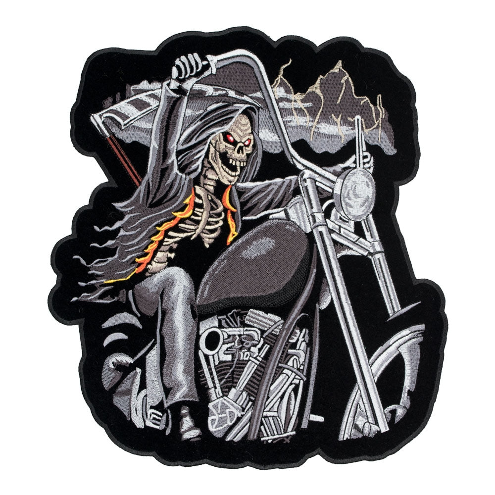 Grim Reaper On A Motorcycle Patch, Large Size — product image