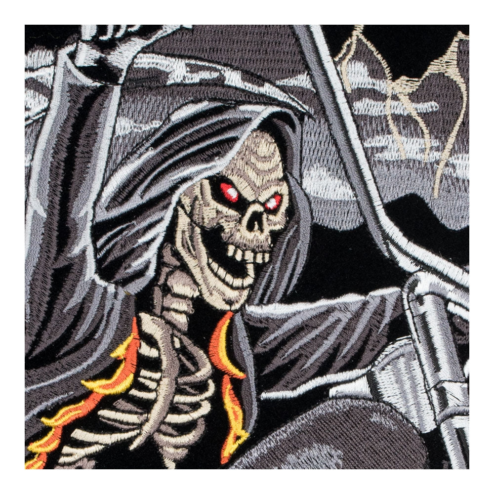 Grim Reaper On A Motorcycle Patch, Large Size — detail view 1