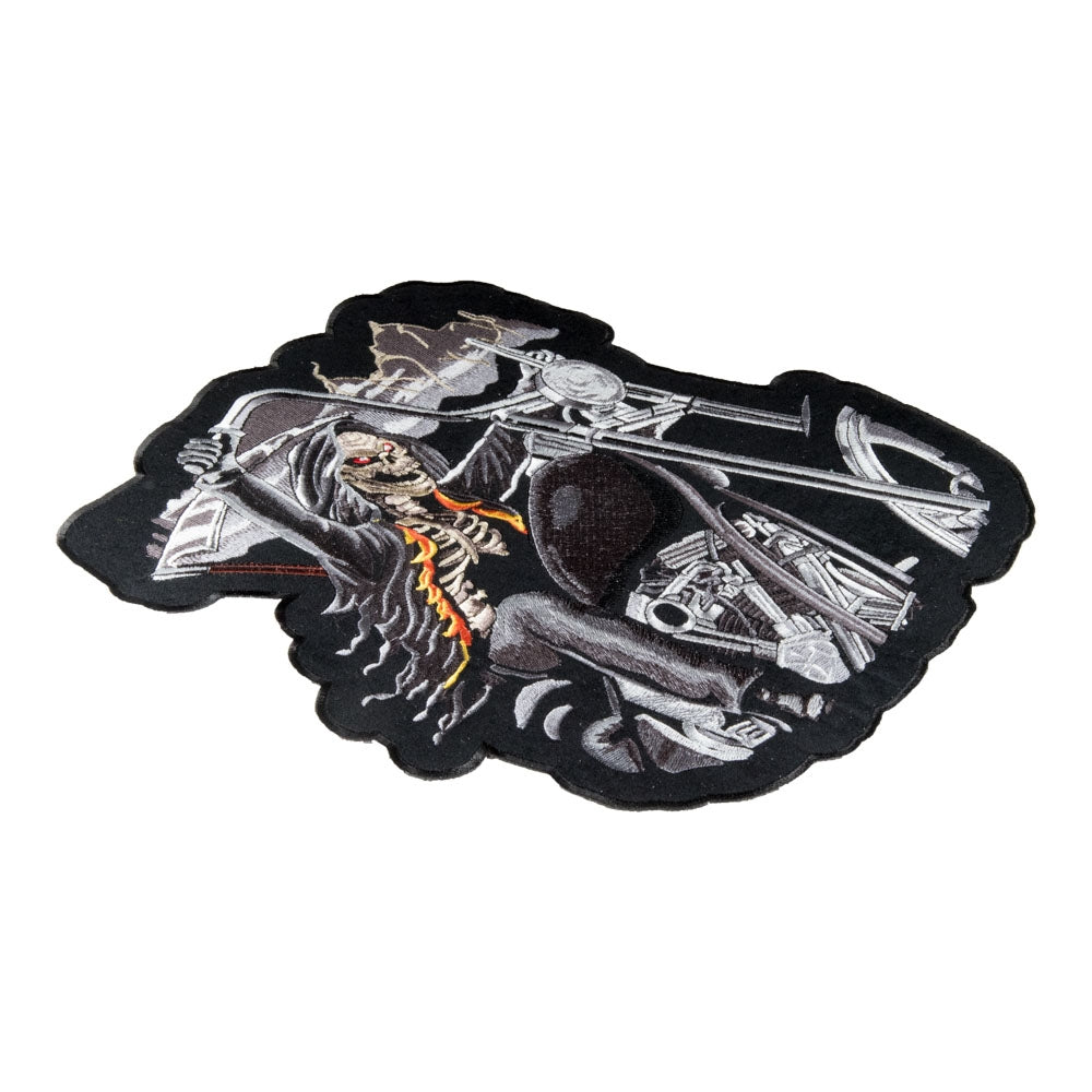 Grim Reaper On A Motorcycle Patch, Large Size — detail view 2