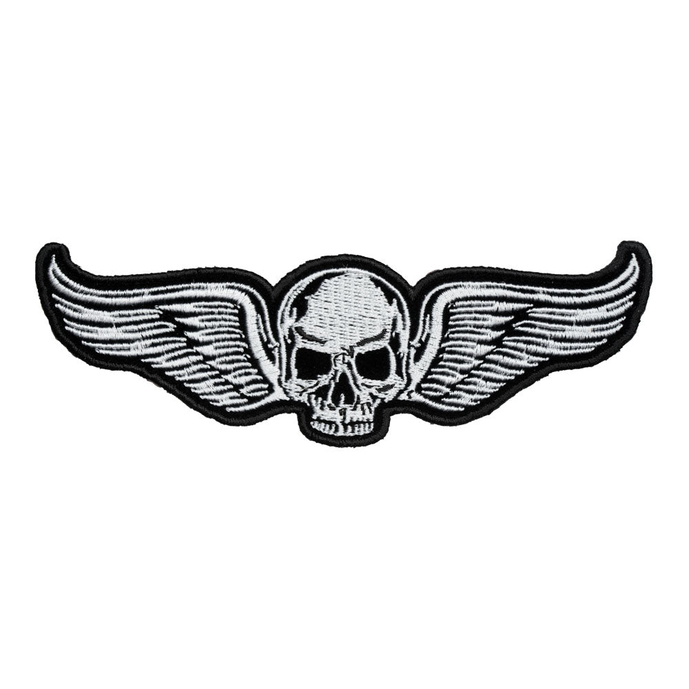 White Skull With Wings Patch, Small Size — product image