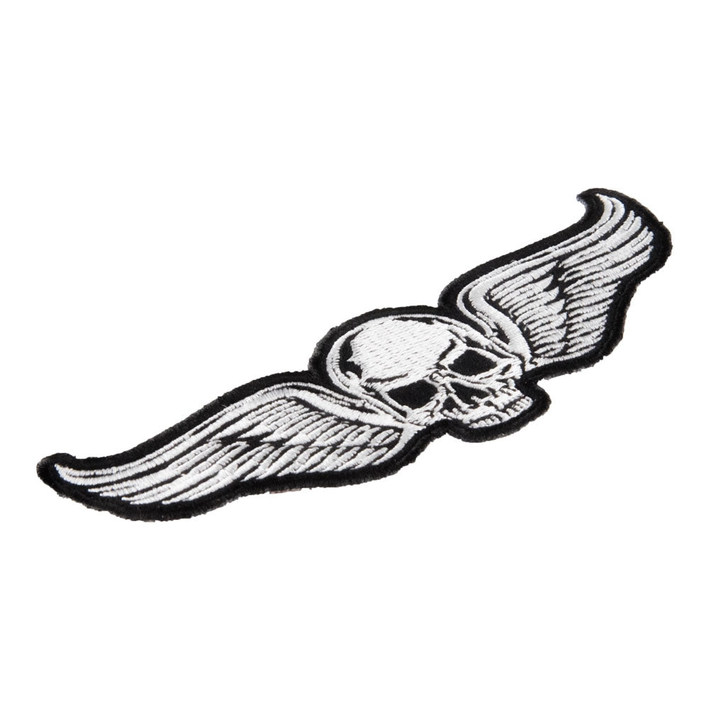 White Skull With Wings Patch, Small Size — detail view 1