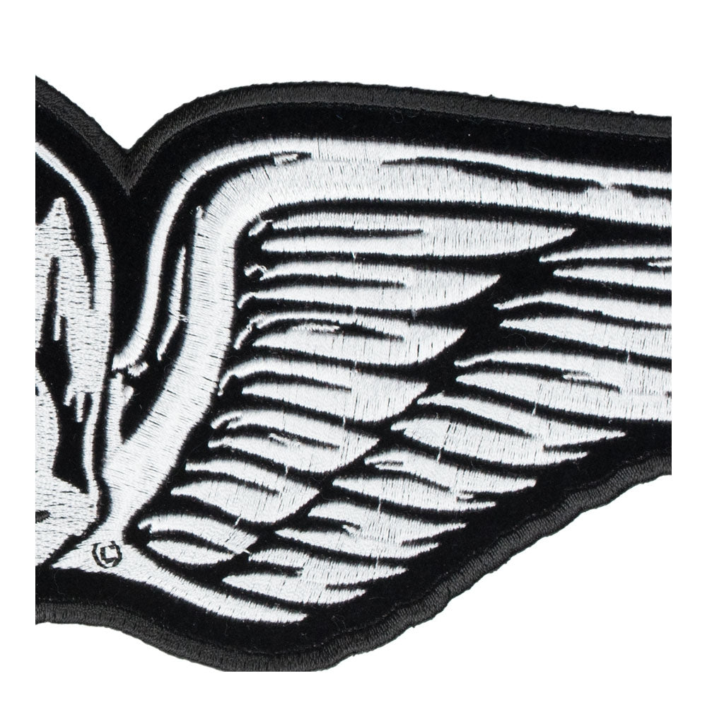 White Skull With Wings Patch, Large Size — detail view 1