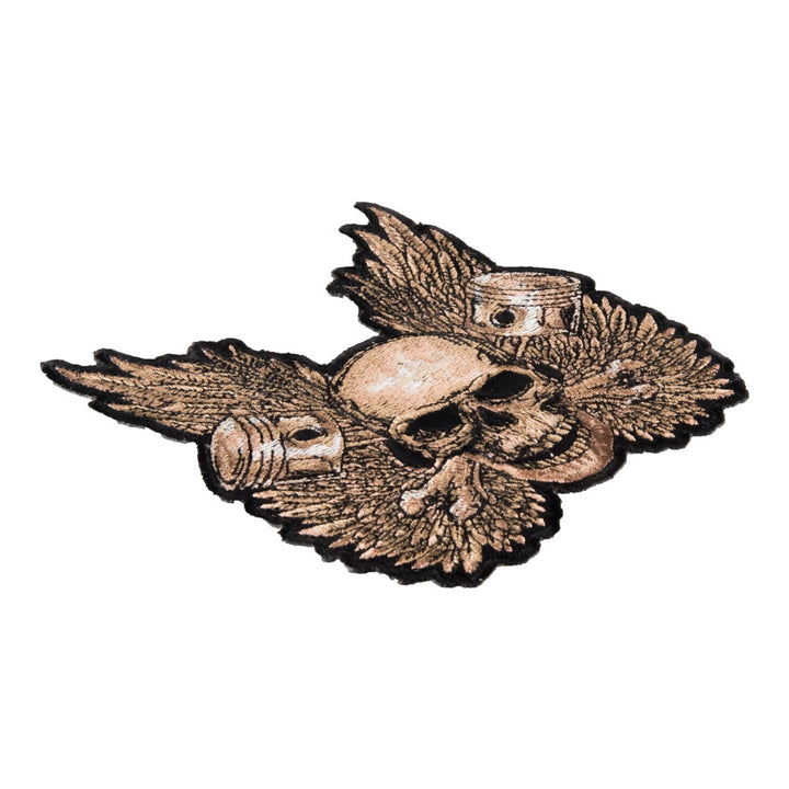 Skull &amp; Pistons With Wings Patch, Small Size — detail view 1