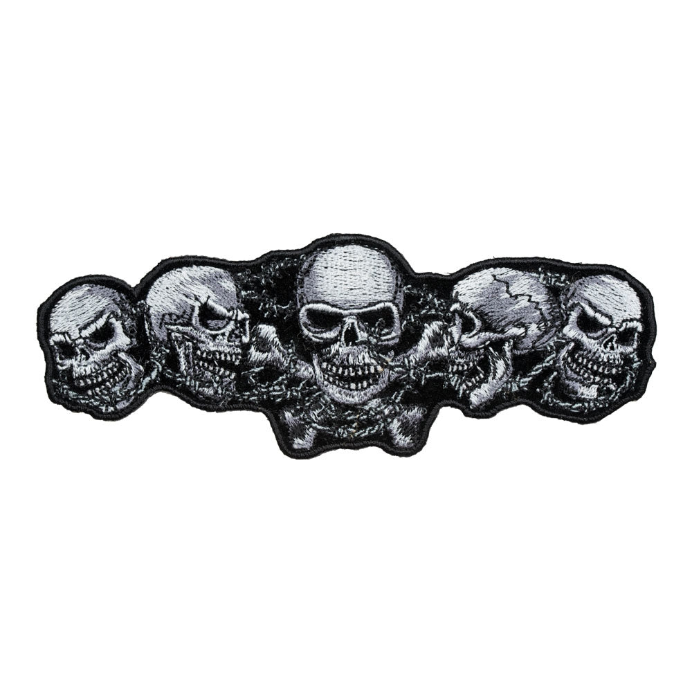 Skulls Crossbones & Barbed Wire Patch, Small Size — product image