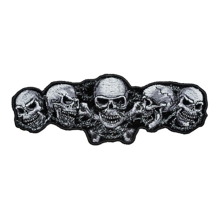 Skulls Crossbones &amp; Barbed Wire Patch, Small Size — product image