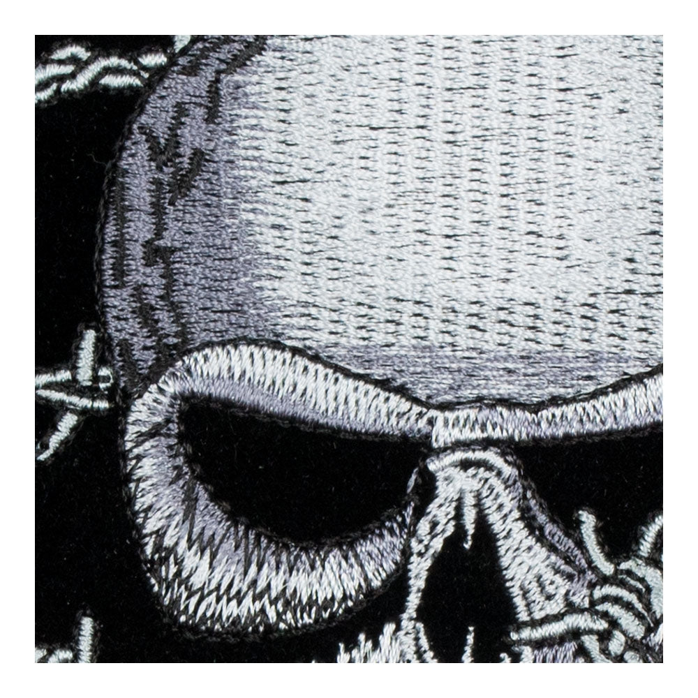 Skulls Crossbones &amp; Barbed Wire Patch, Large Size — detail view 2