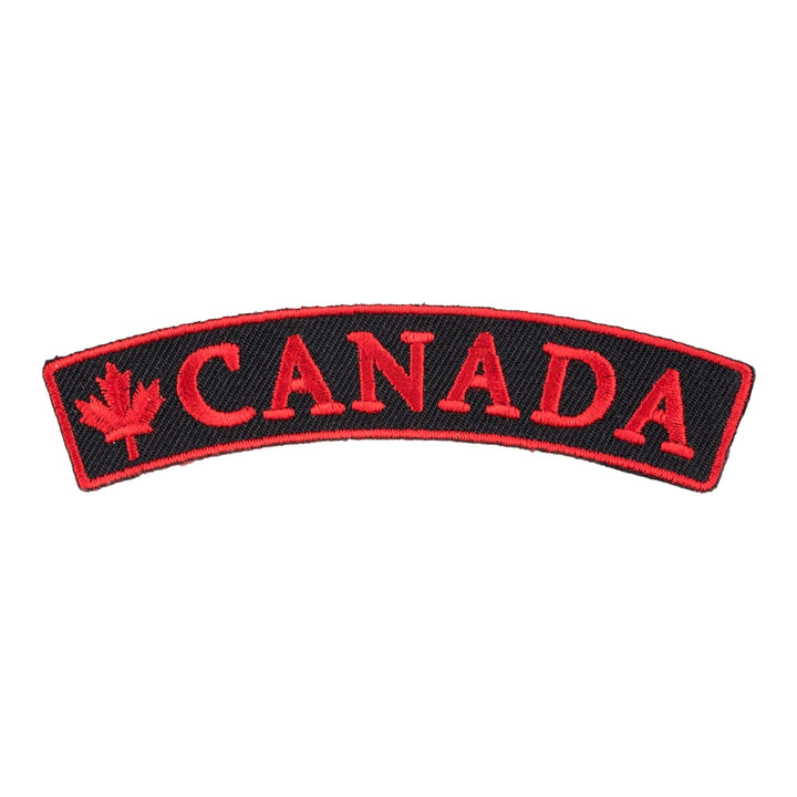Canada Flag Black Rocker Patch, Small Size — product image
