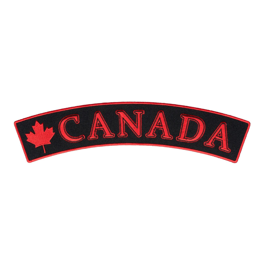 Canada Flag Black Rocker Patch, Large Size — product image