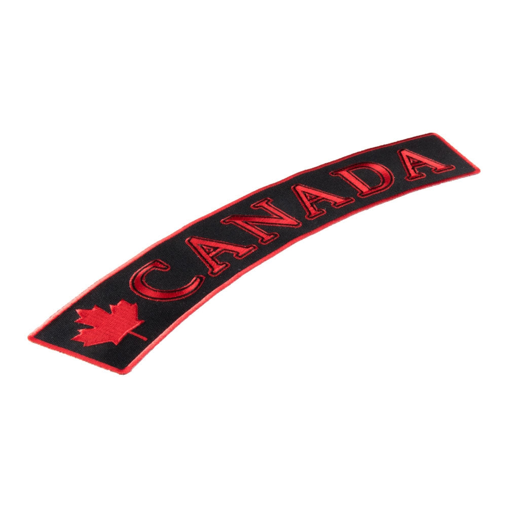 Canada Flag Black Rocker Patch, Large Size — detail view 1