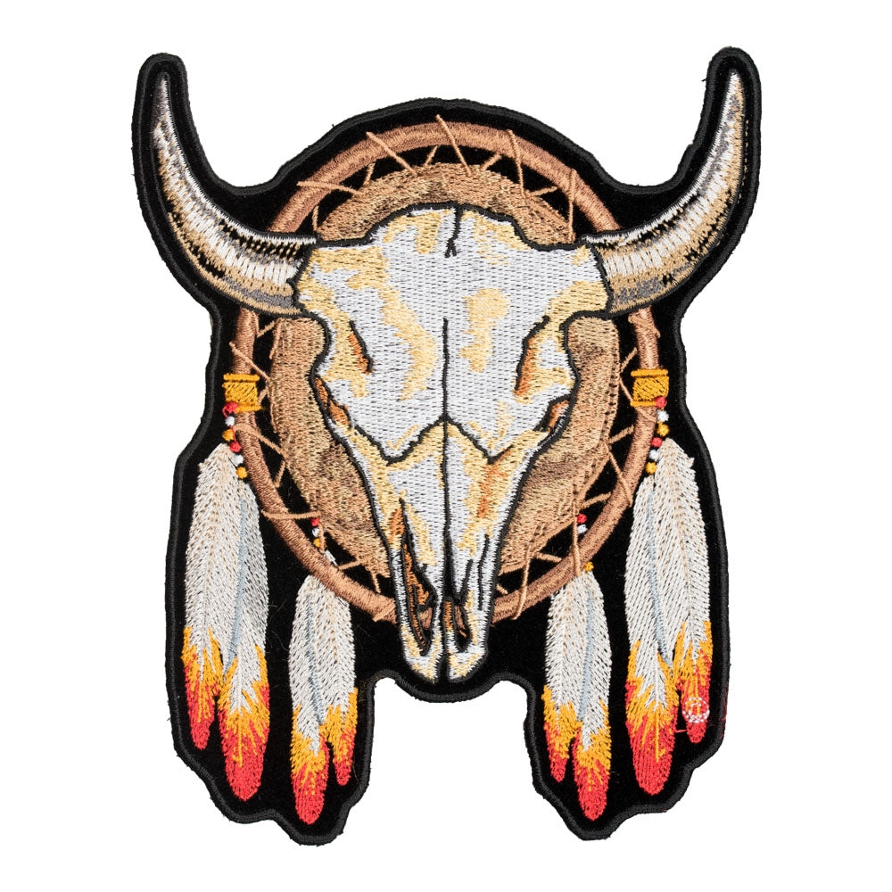 Steer Skull Dream Catcher Patch, Medium Size — product image