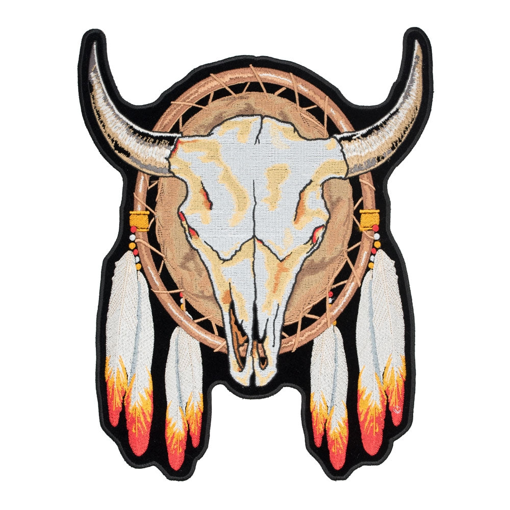 Steer Skull Dream Catcher Patch, Large Size — product image