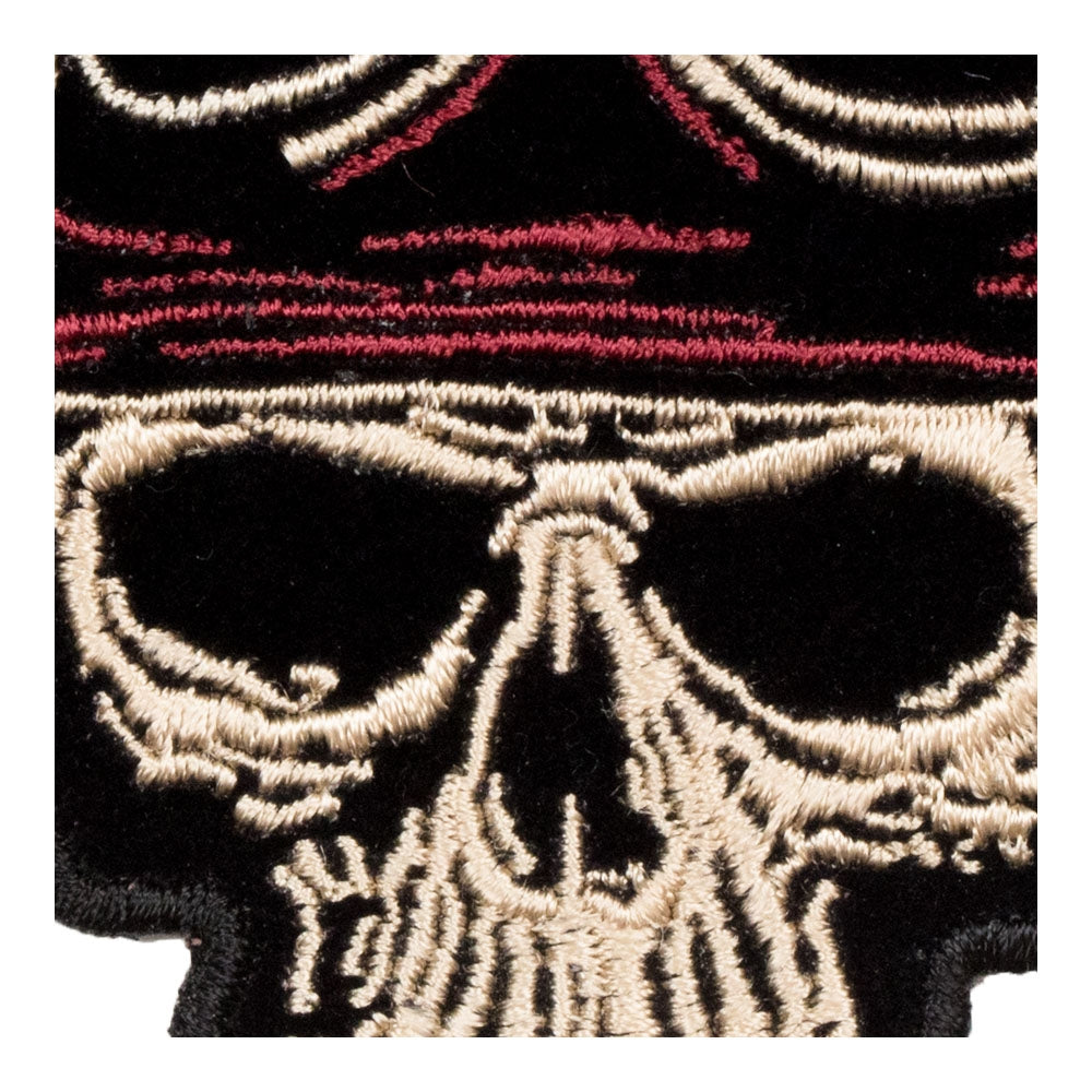 Winged Biker Skull &amp; Riding Goggles Patch, Small Size — detail view 2
