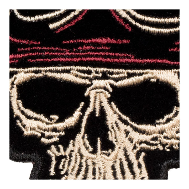 Winged Biker Skull &amp; Riding Goggles Patch, Small Size — detail view 2
