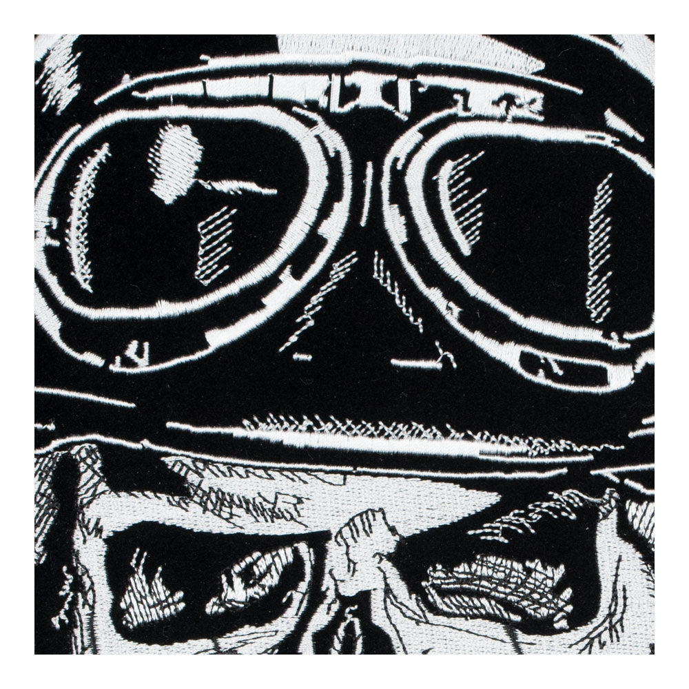 Rider Skull Wearing Scarf, Helmet &amp; Goggles Patch, Large Size — detail view 1