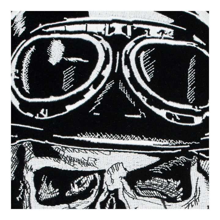 Rider Skull Wearing Scarf, Helmet &amp; Goggles Patch, Large Size — detail view 1