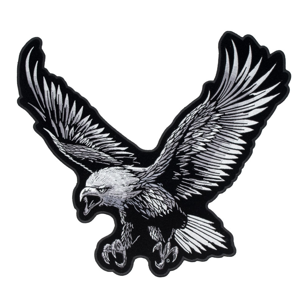 Grey & Black Subdued Soaring Eagle Patch, Large Size — product image
