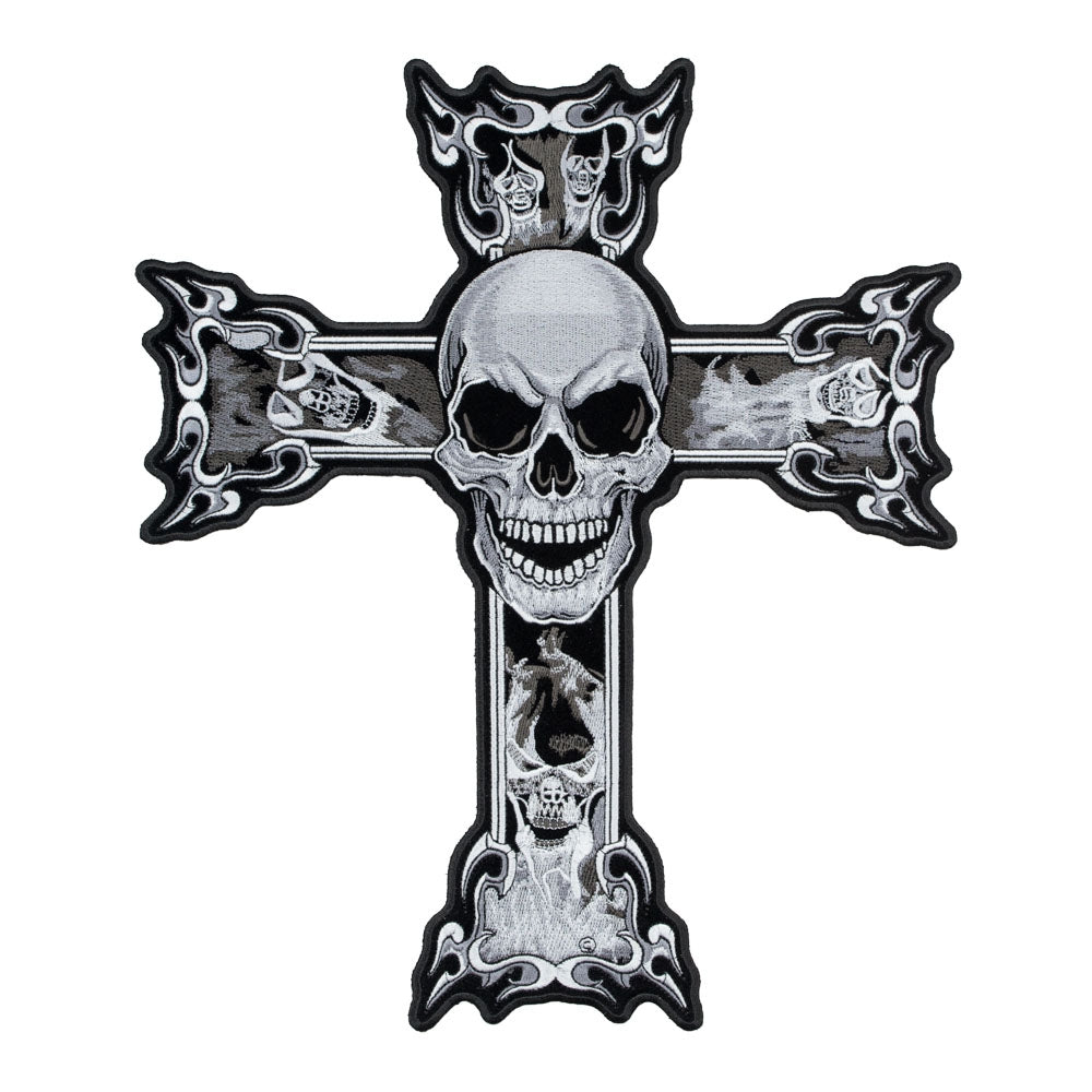 Skulls In Grey Smoke & Cross Patch, Large Size — product image