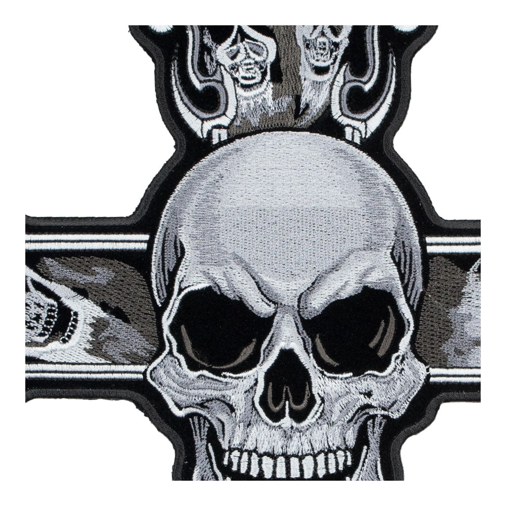 Skulls In Grey Smoke &amp; Cross Patch, Large Size — detail view 2