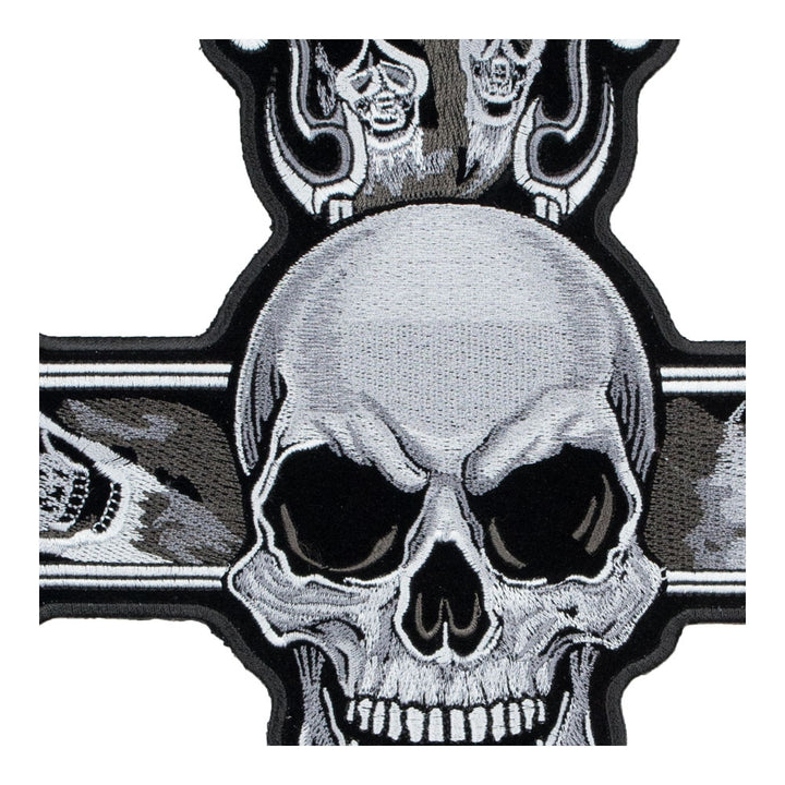 Skulls In Grey Smoke &amp; Cross Patch, Large Size — detail view 2