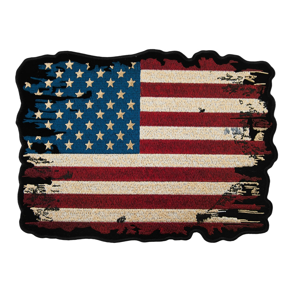 Distressed & Antiqued American Flag Patch, Large Size — product image