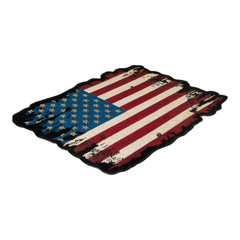 Distressed &amp; Antiqued American Flag Patch, Large Size — detail view 1