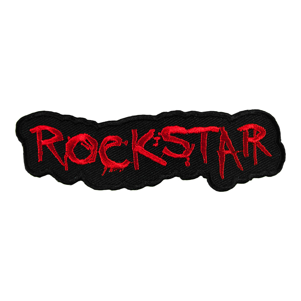 Rockstar Red Cut Out Embroidered Patch, Sayings Patches — product image