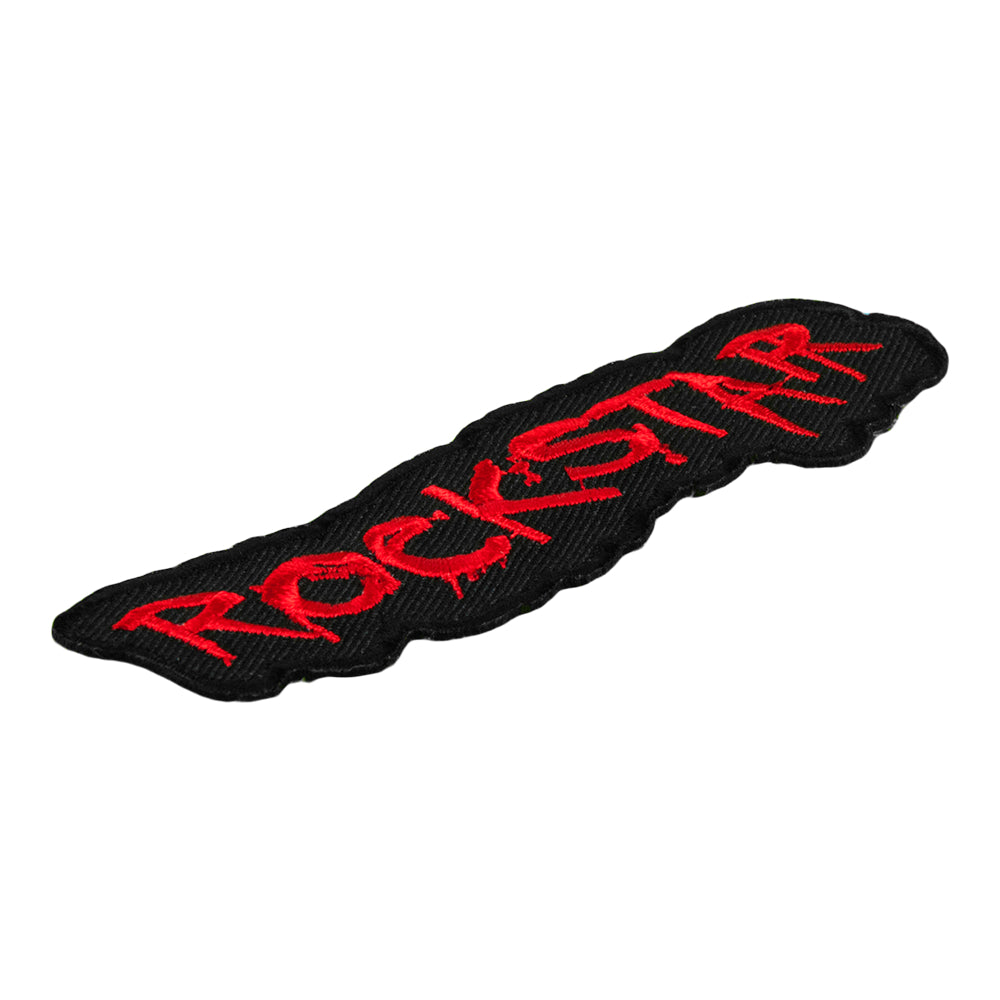 Rockstar Red Cut Out Embroidered Patch, Sayings Patches — detail view 1