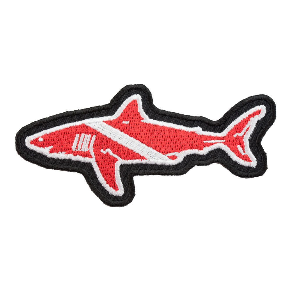Great White Shark Diver Down Patch, Scuba Diving Flag Patches — product image