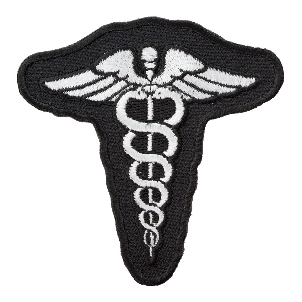 Caduceus Medical Symbol Black & White Patch, Medical Patches — product image