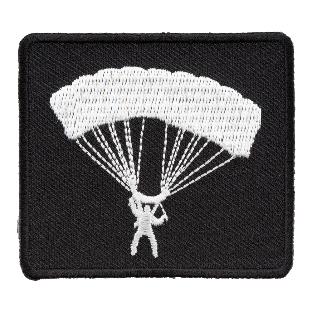 Black &amp; White Parachutist Silhouette Patch, Military Patches — product image