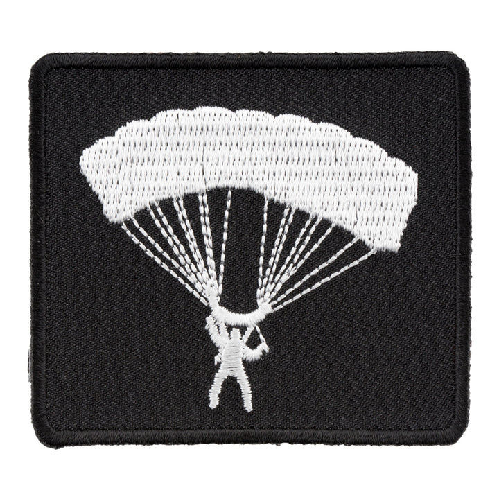 Black &amp; White Parachutist Silhouette Patch, Military Patches — product image