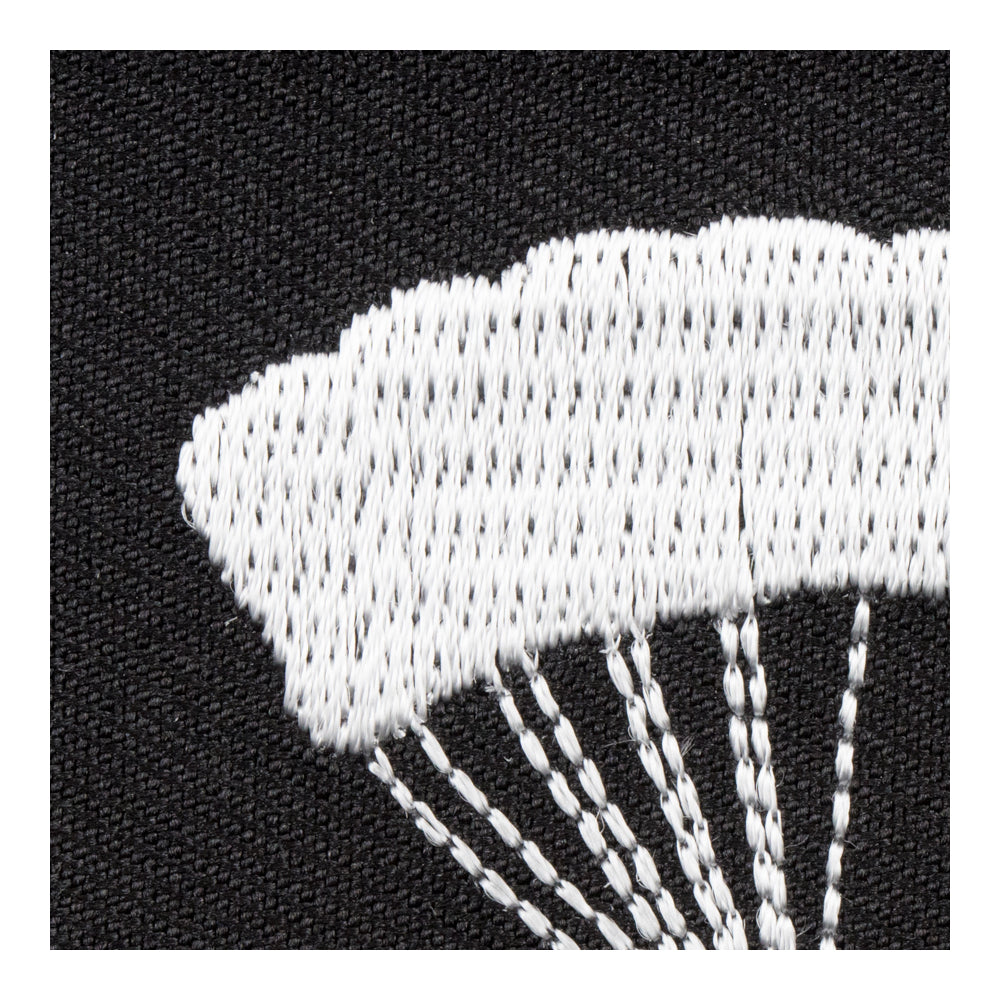 Black &amp; White Parachutist Silhouette Patch, Military Patches — detail view 2
