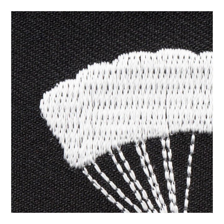 Black &amp; White Parachutist Silhouette Patch, Military Patches — detail view 2