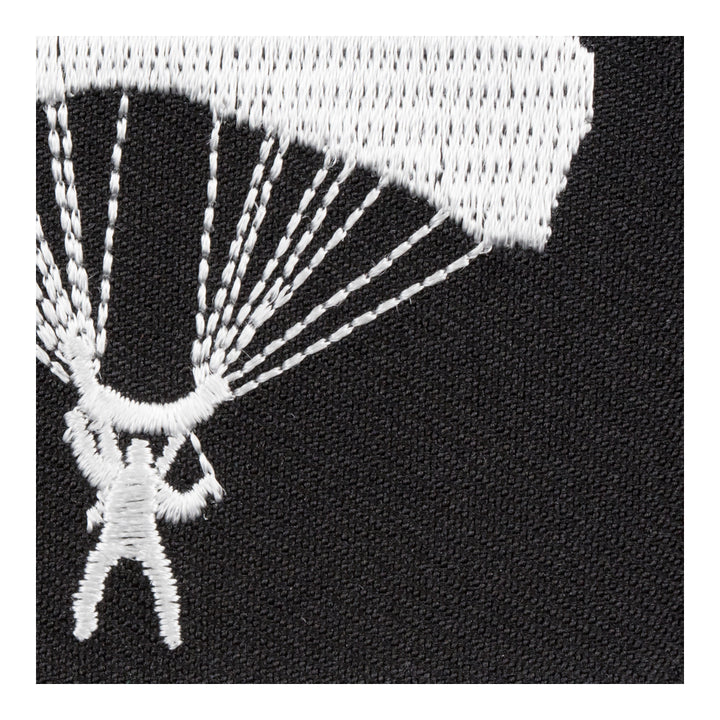 Black &amp; White Parachutist Silhouette Patch, Military Patches — detail view 1