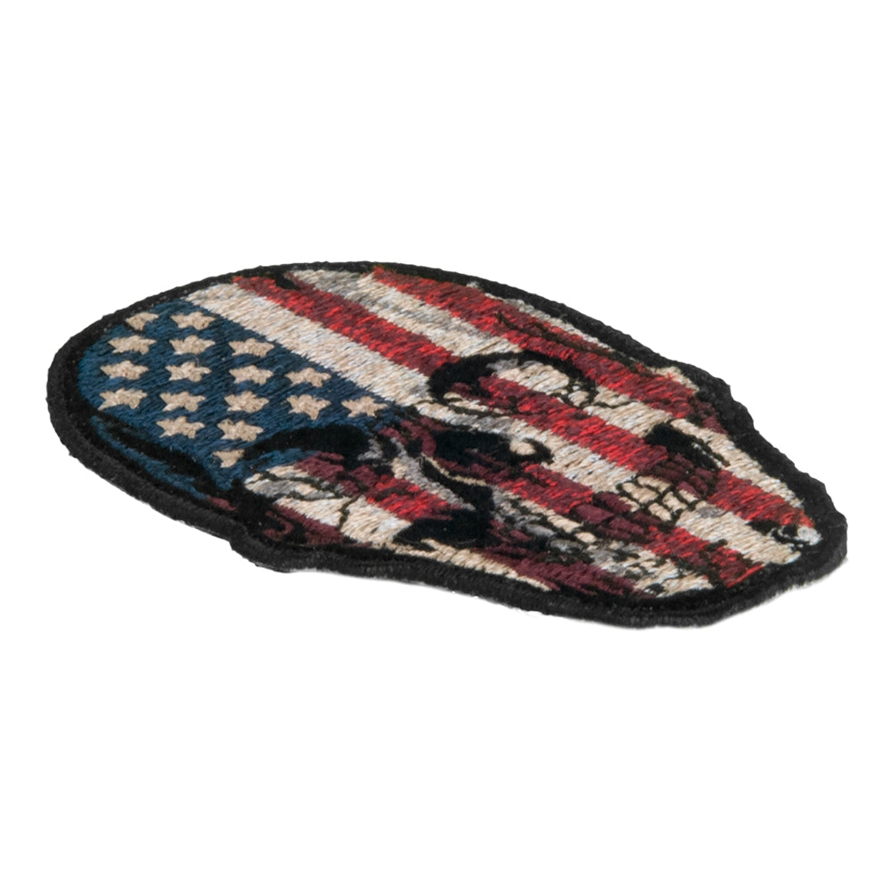 American Flag Distressed Skull Patch, X-Small Size — detail view 1