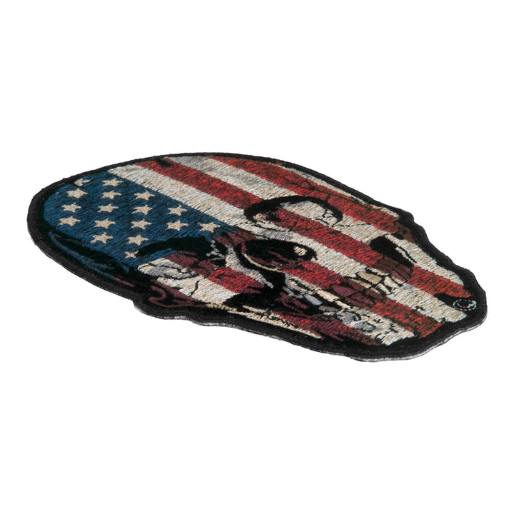 American Flag Distressed Skull Patch, Medium Size — detail view 1