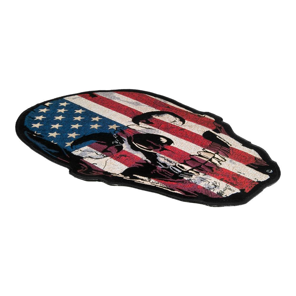 American Flag Distressed Skull Patch, Large Size — detail view 1